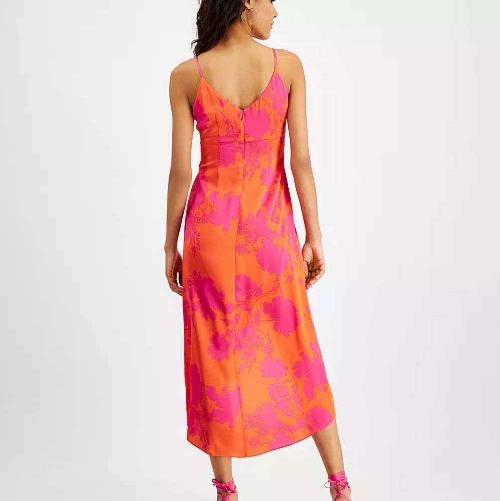 Bar III Womens Satin Printed Shift Dress Size XL cocktail dress - Picture 3 of 10